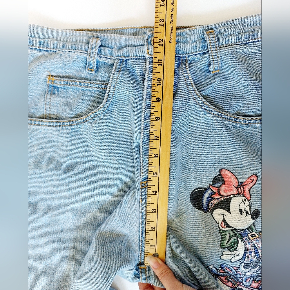 Y2k 90s Jerry Leigh Minnie Mouse Denim "Mom" Shorts size Medium Disney Vintage - Picture 7 of 11